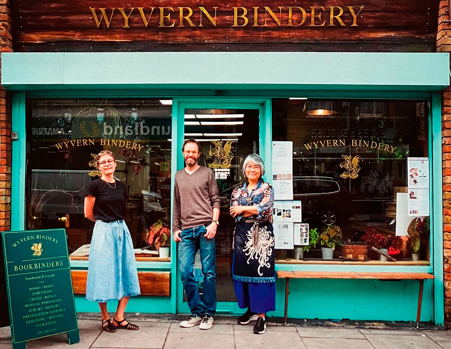 Wyvern Bindery - Hoxton Street, London UK. Here is the photo with three partners.